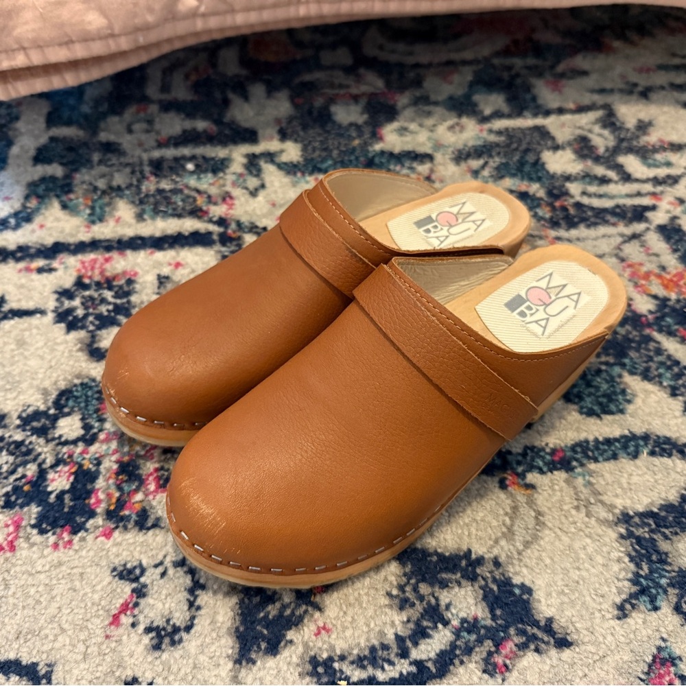 Brown Leather Mules by Maguba